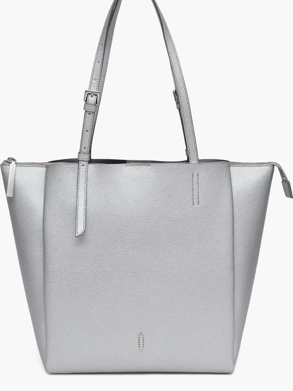 Thacker Metallic Anya Tote | Lots of Compartments | Silver
